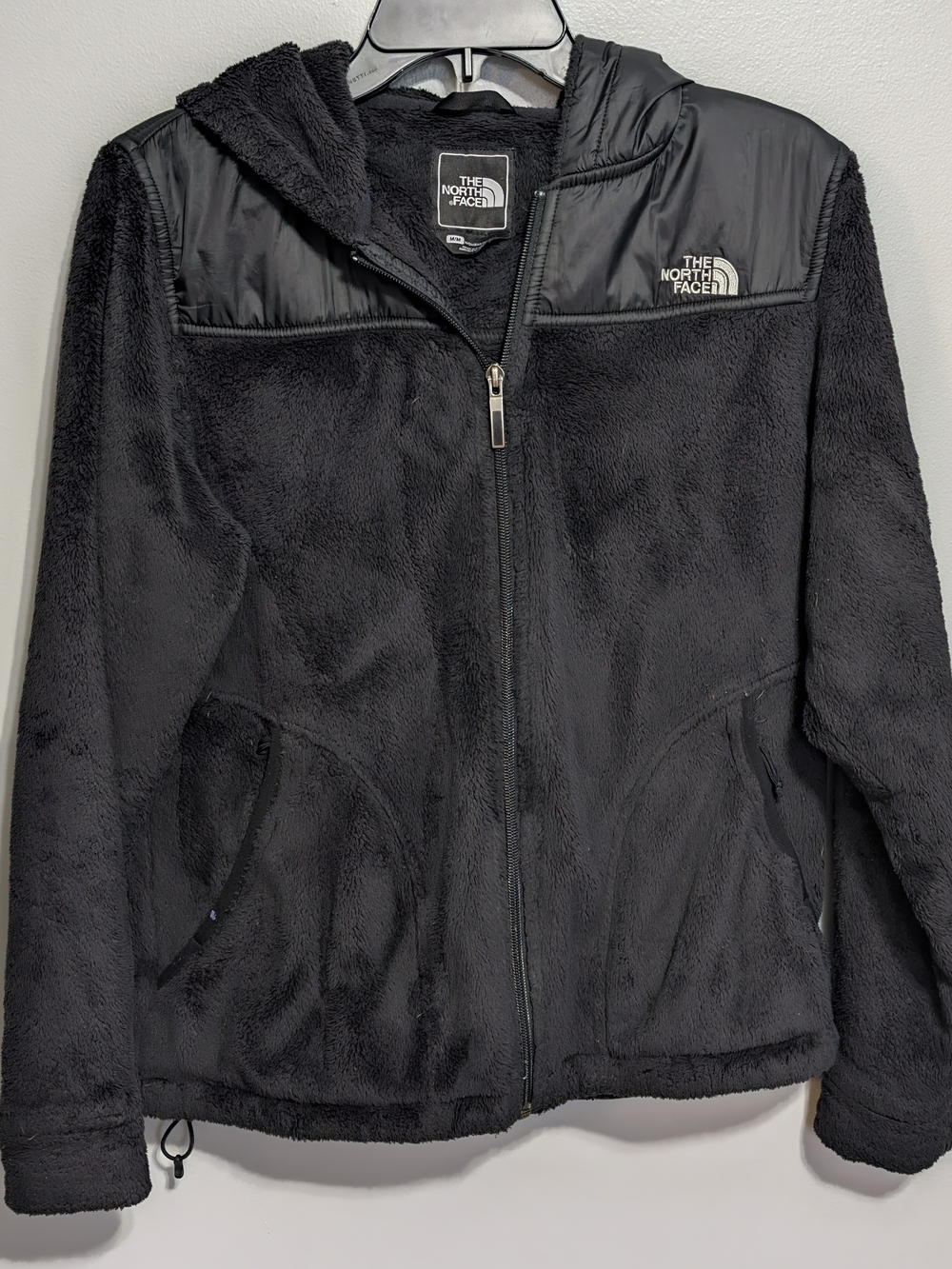 Women's The North Face Black Hooded Fleece Jacket Sz Med